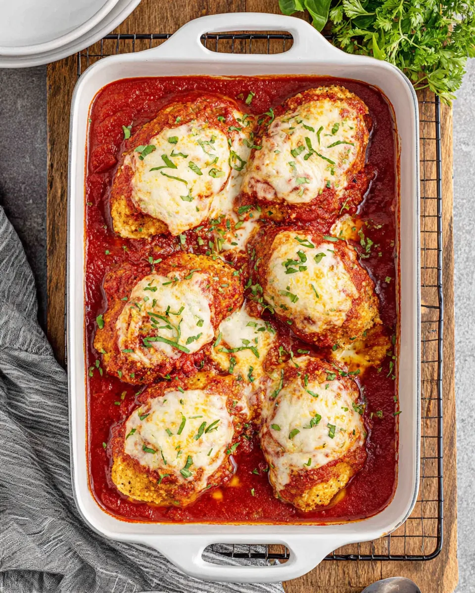 Easy Stuffed Chicken Parmesan food shot