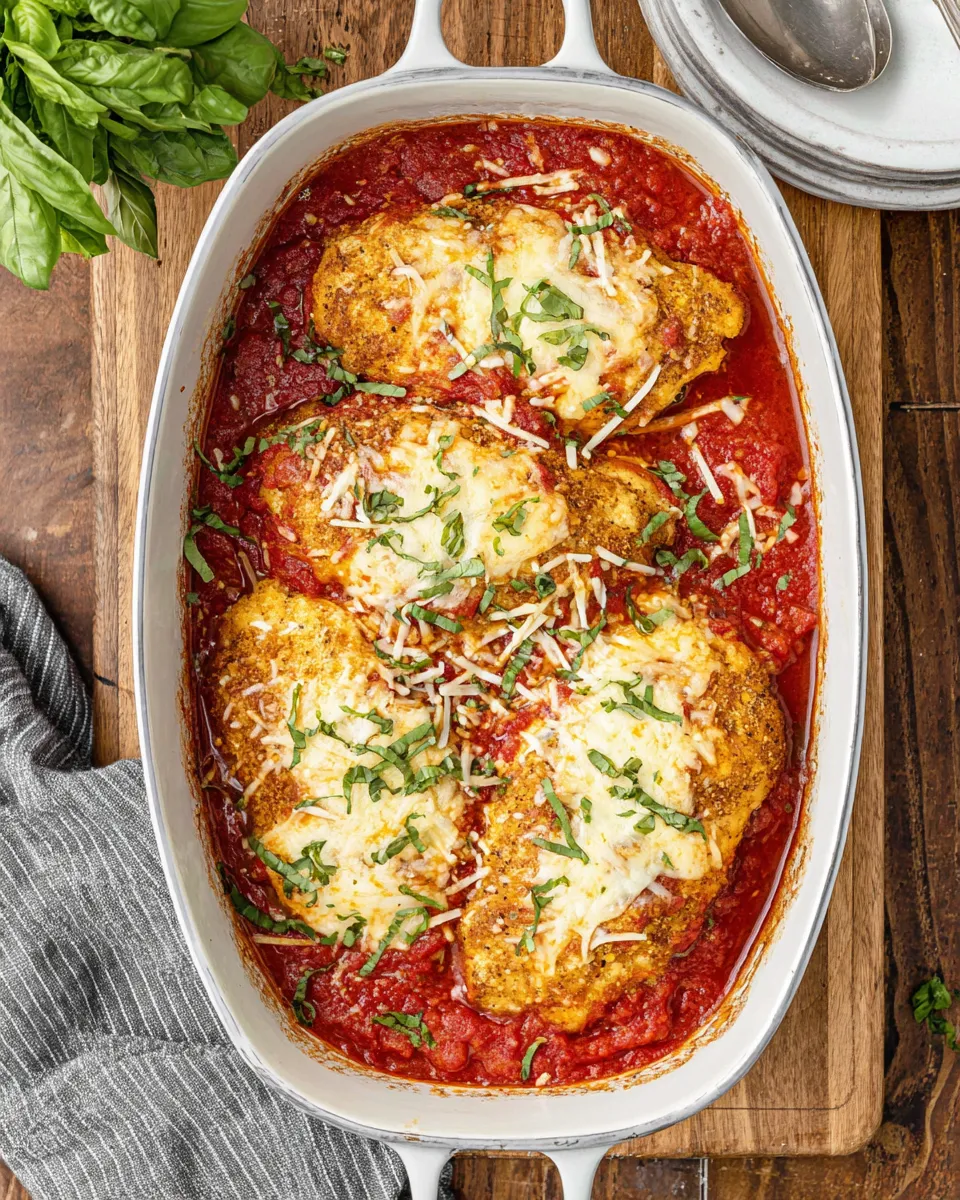 Homemade Stuffed Chicken Parmesan plate image