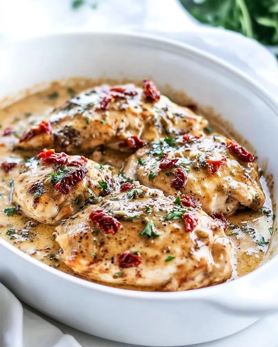 Delicious Sun Dried Tomato Chicken shot