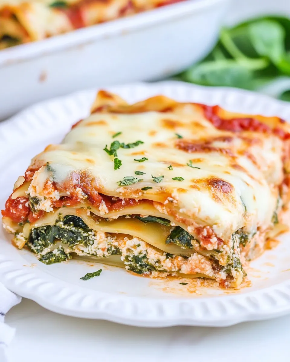 delicious Super Fast Spinach, Pesto and Cheese Lasagna shot