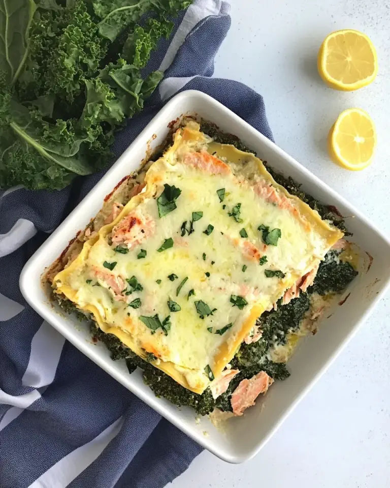 Homemade Superfood Salmon Lasagna with Kale and Spinach photo