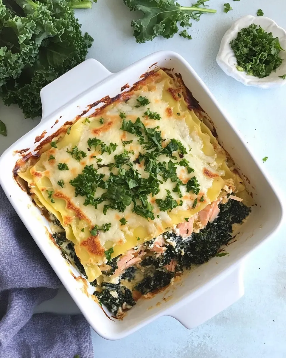 Classic Superfood Salmon Lasagna with Kale and Spinach image