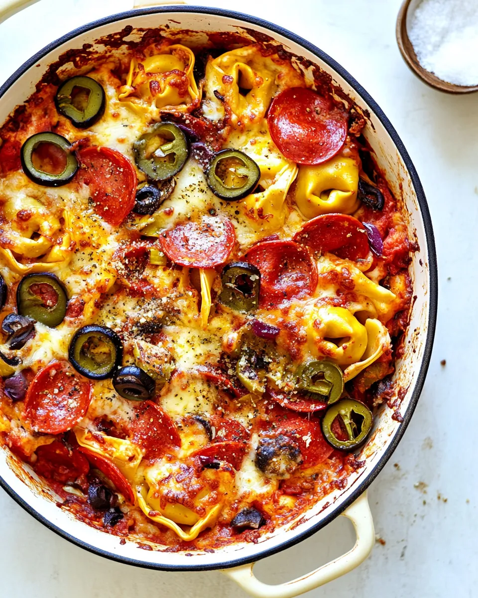 Delicious Supreme Pizza Tortellini Bake dish photo