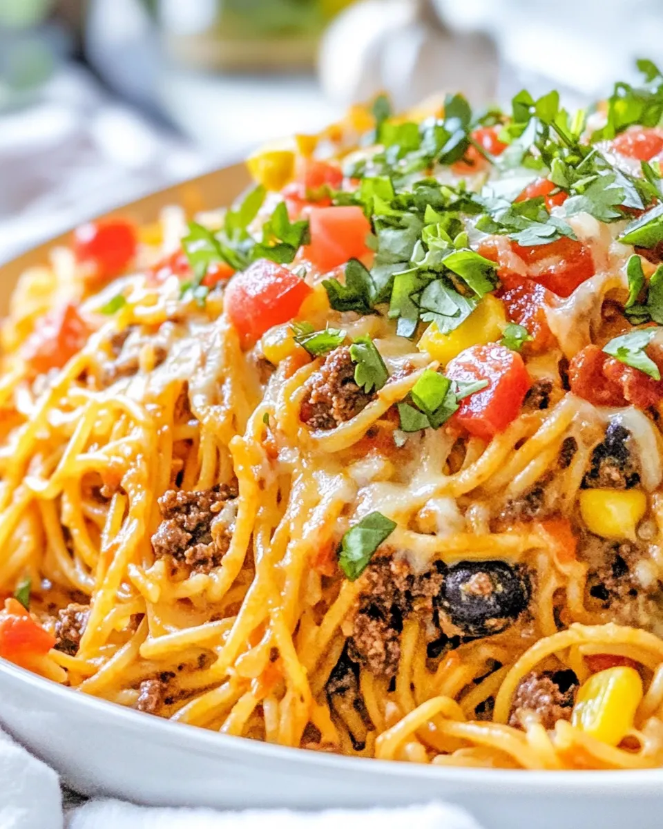 Delicious Taco Spaghetti plate image