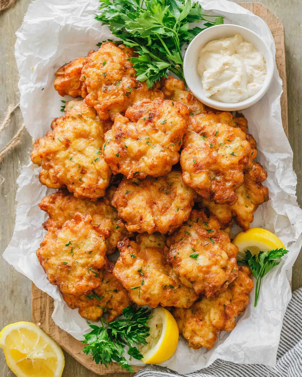 Delicious Tender Chicken Fritters plate image