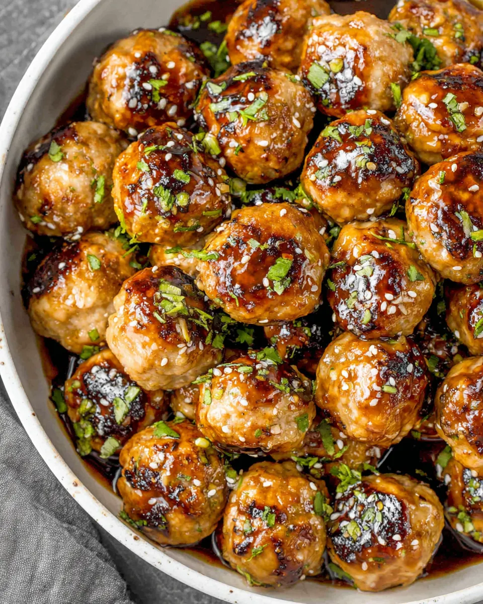 Easy Teriyaki Chicken Meatballs recipe image