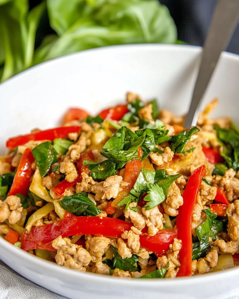 Delicious Thai-Inspired Ground Turkey Stir Fry plate image