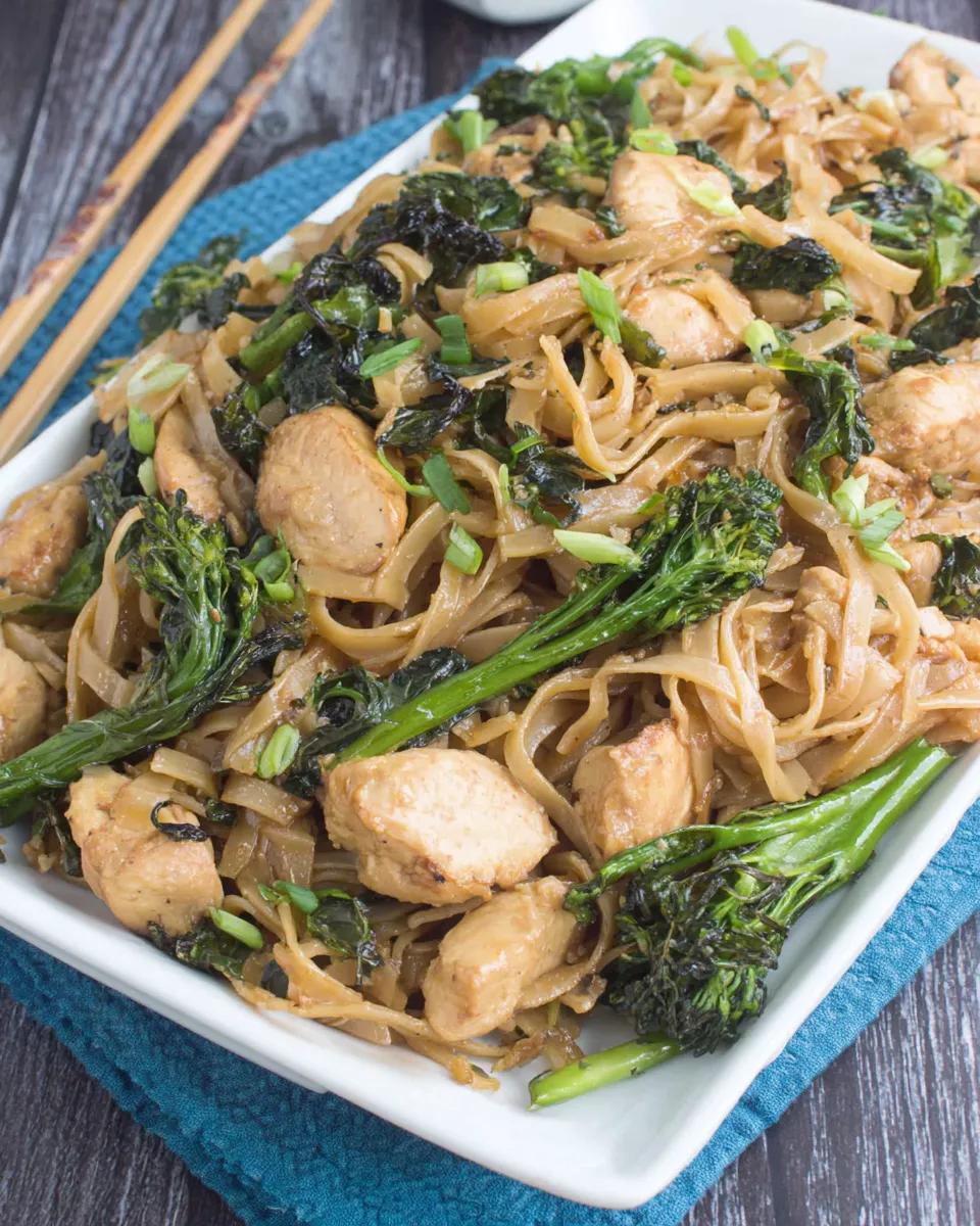 Easy Thai-Style Stir-Fried Noodles with Chicken and Broccolini recipe image