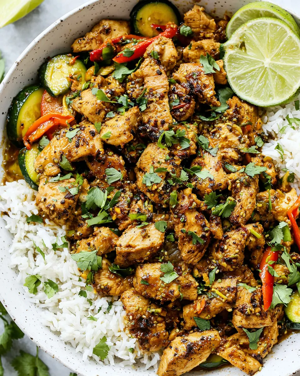 Delicious Thai Chicken food shot
