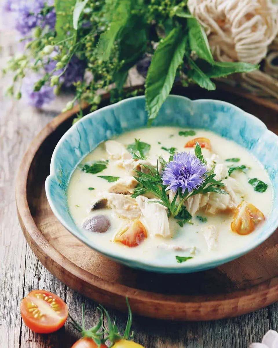 Homemade Thai Chicken Coconut Soup (Tom Ka Gai) recipe photo