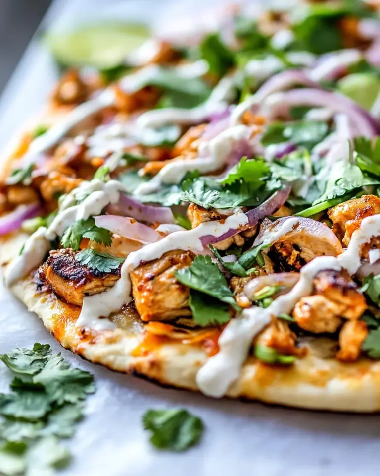 Homemade Thai Chicken Flatbread Recipe photo