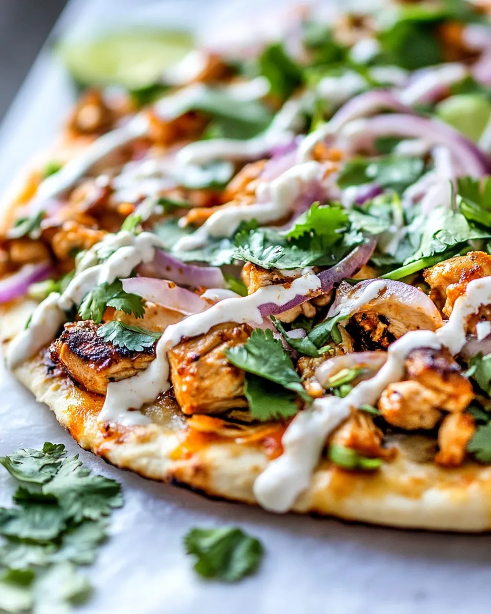 Homemade Thai Chicken Flatbread Recipe photo