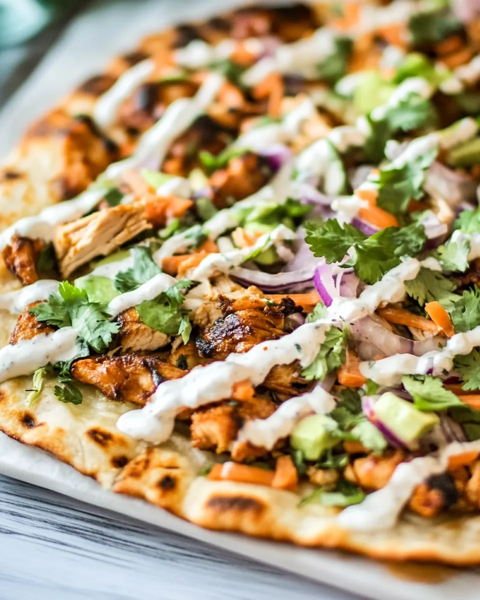 Delicious Thai Chicken Flatbread Recipe dish photo
