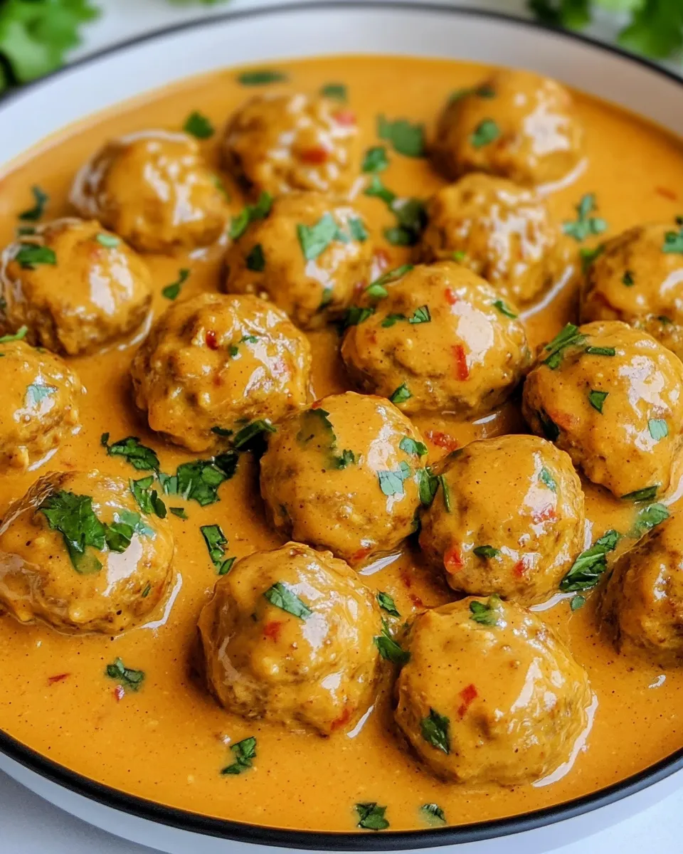Delicious Thai Chicken Meatballs with Peanut Sauce dish photo