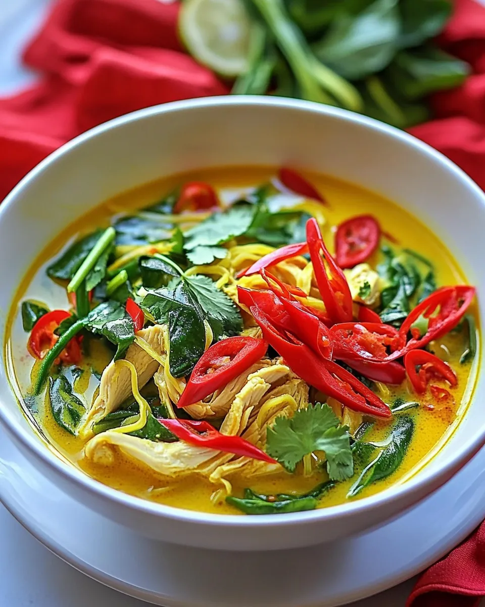 Homemade Thai Coconut Curry Chicken Soup photo