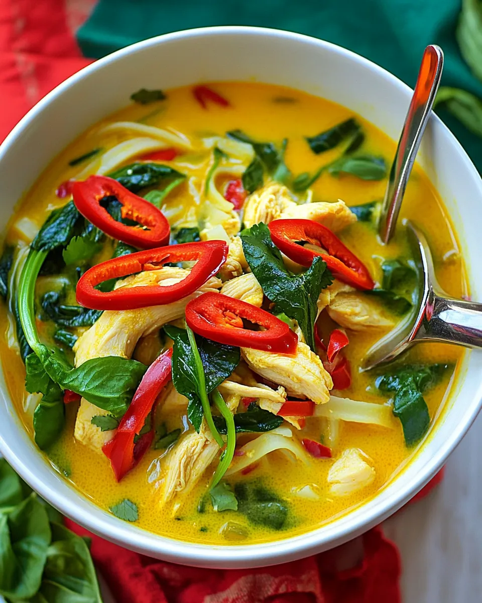 Easy Thai Coconut Curry Chicken Soup recipe photo