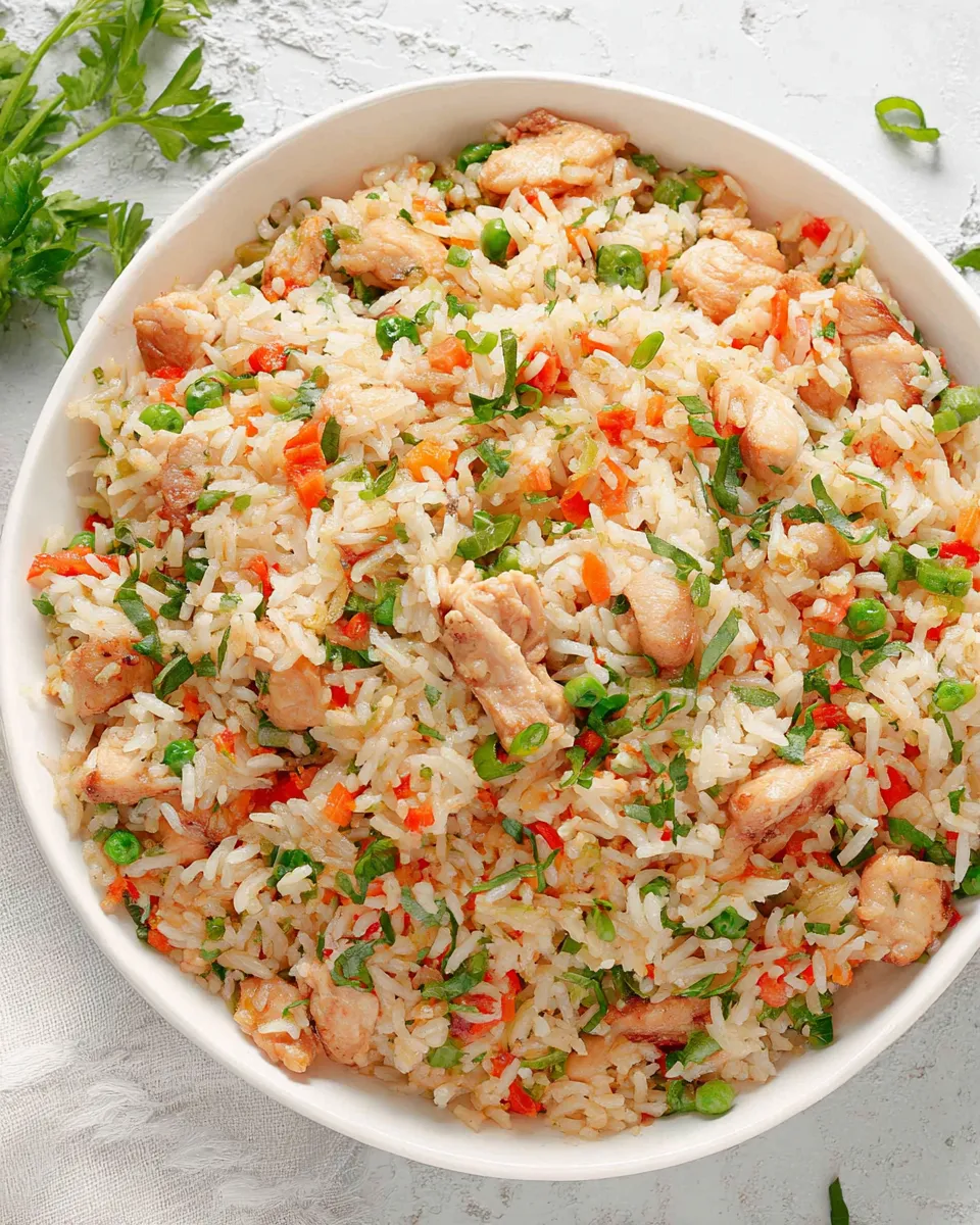 Classic Thai Fried Rice with Chicken and Vegetables image