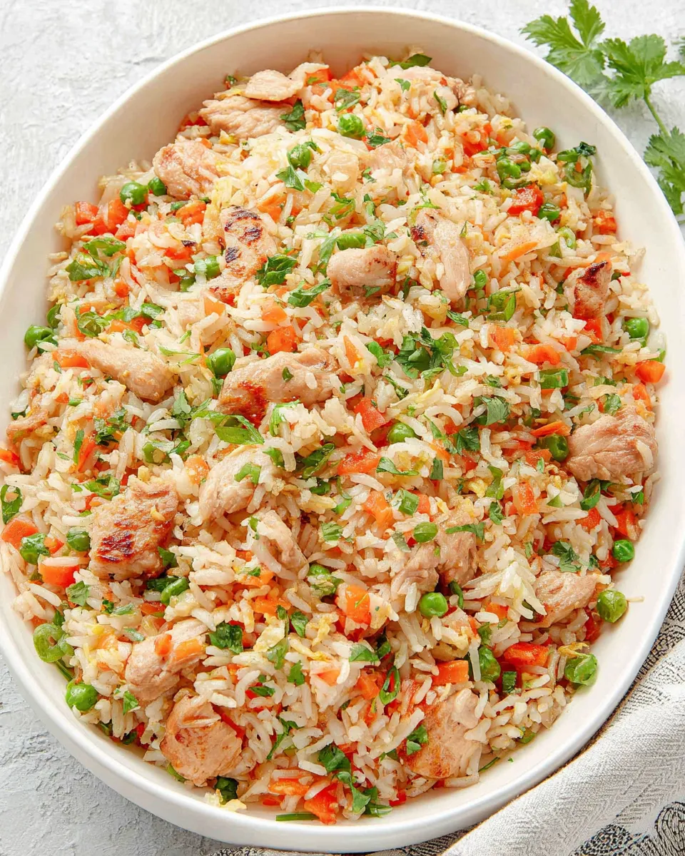 Delicious Thai Fried Rice with Chicken and Vegetables dish photo