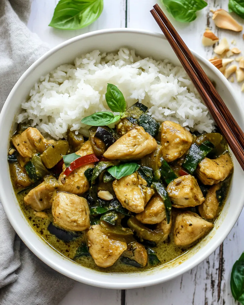 Delicious Thai Green Curry Chicken dish photo