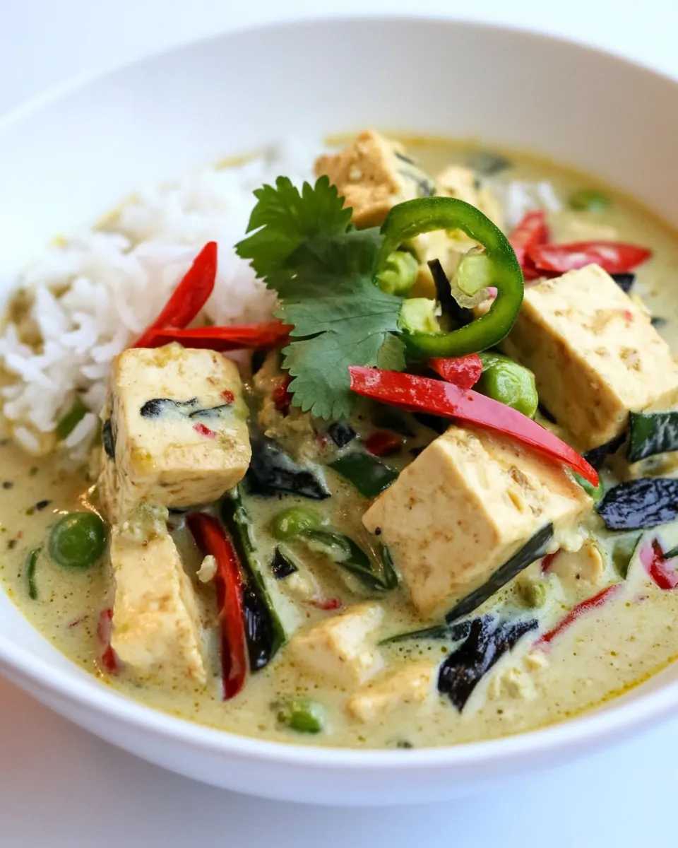 Homemade Thai Green Tofu Curry photo