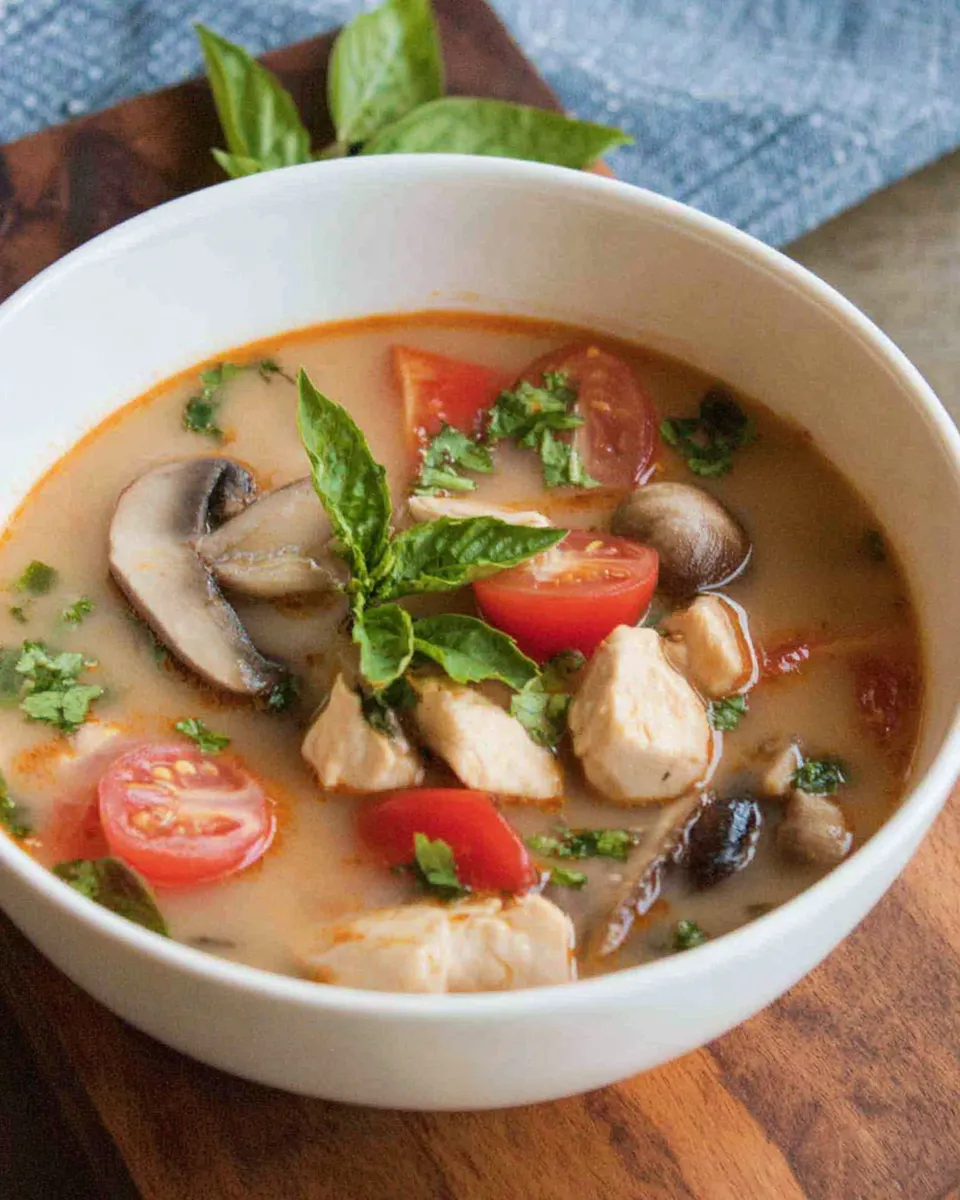 Delicious Thai Hot and Sour Chicken Soup image