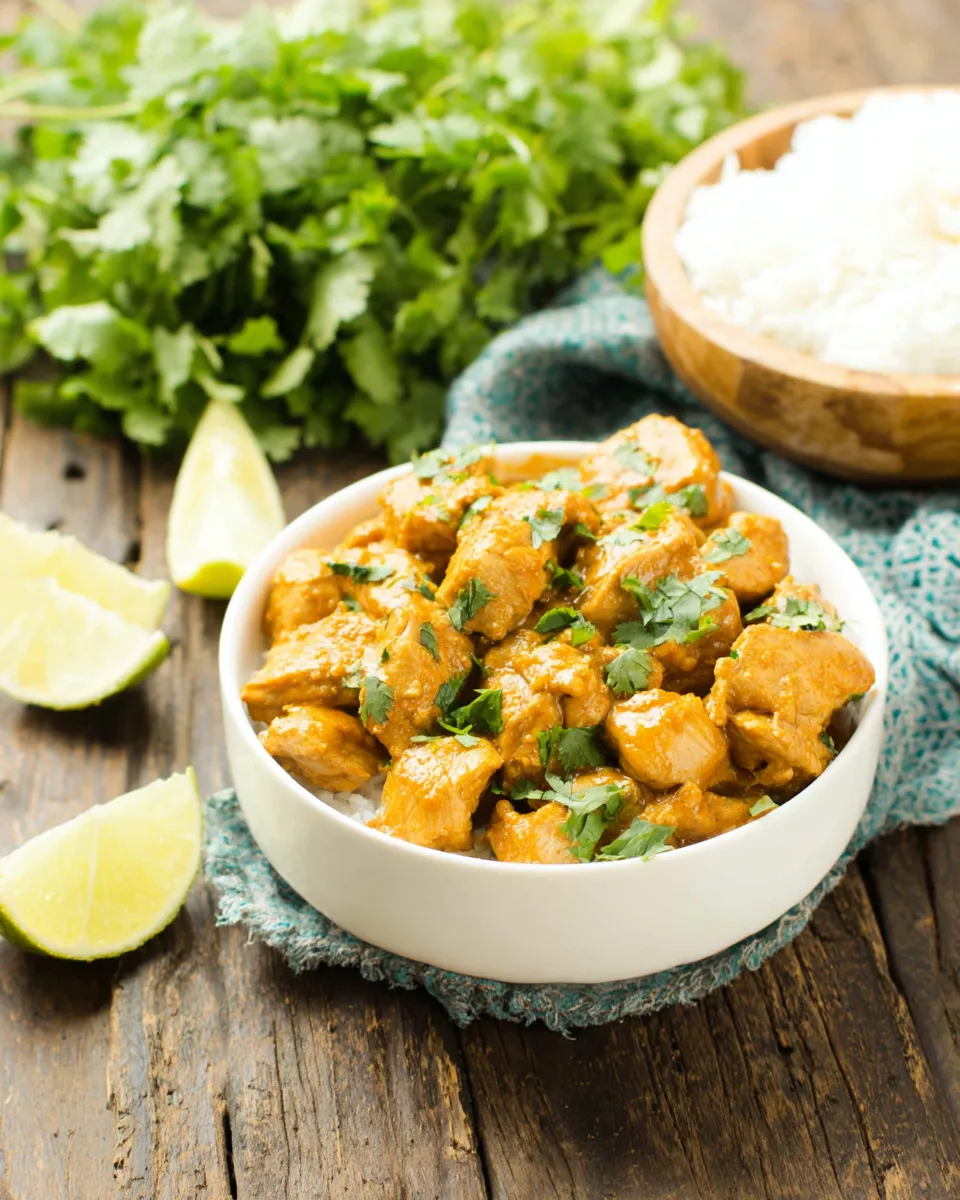 Delicious Thai Panang Chicken Curry plate image