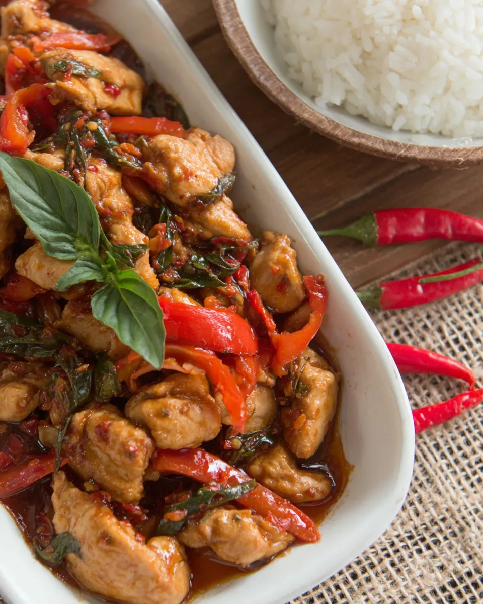 Easy Thai Stir-Fried Chicken with Chile Jam food shot
