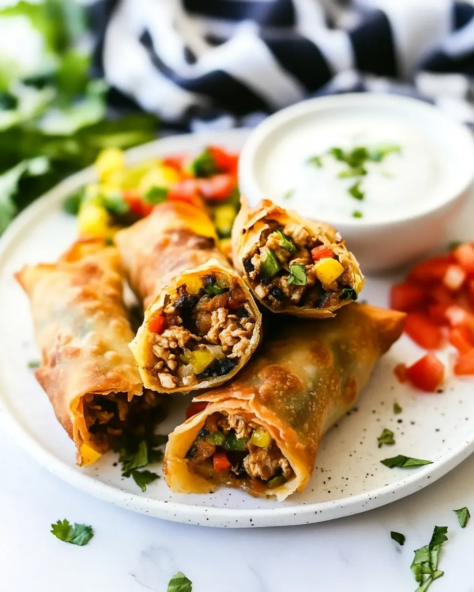 Delicious The Best Southwest Chicken Egg Rolls plate image