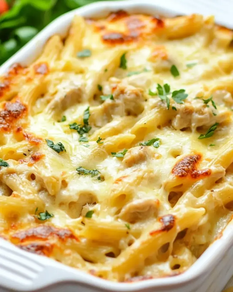 Homemade Three Cheese Chicken Penne Florentine photo
