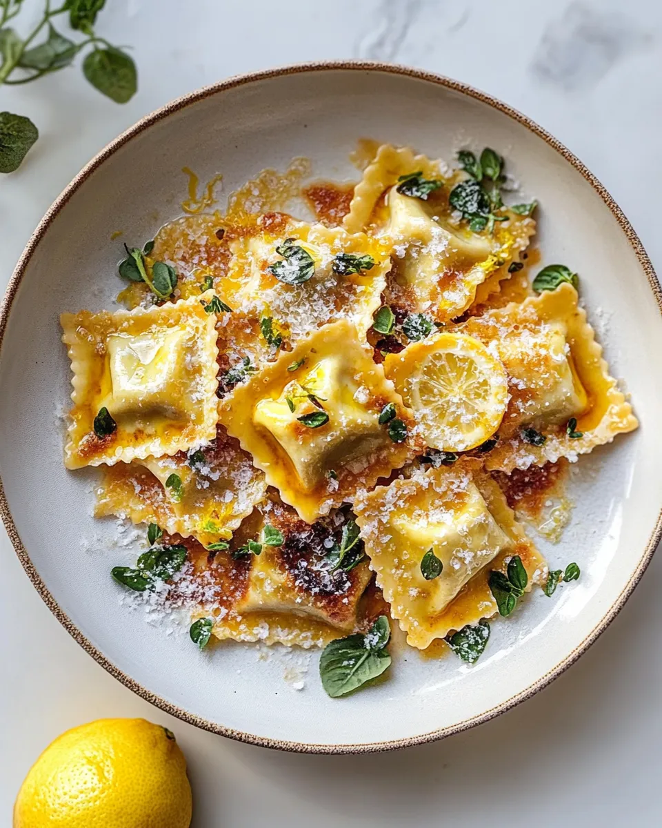 Delicious Toasted Skillet Ravioli with Lemon & Brown Butter. dish photo