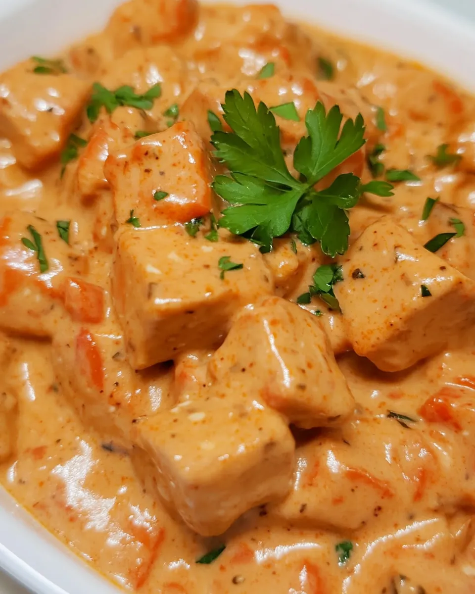 Homemade Tofu in Indian Sauce photo