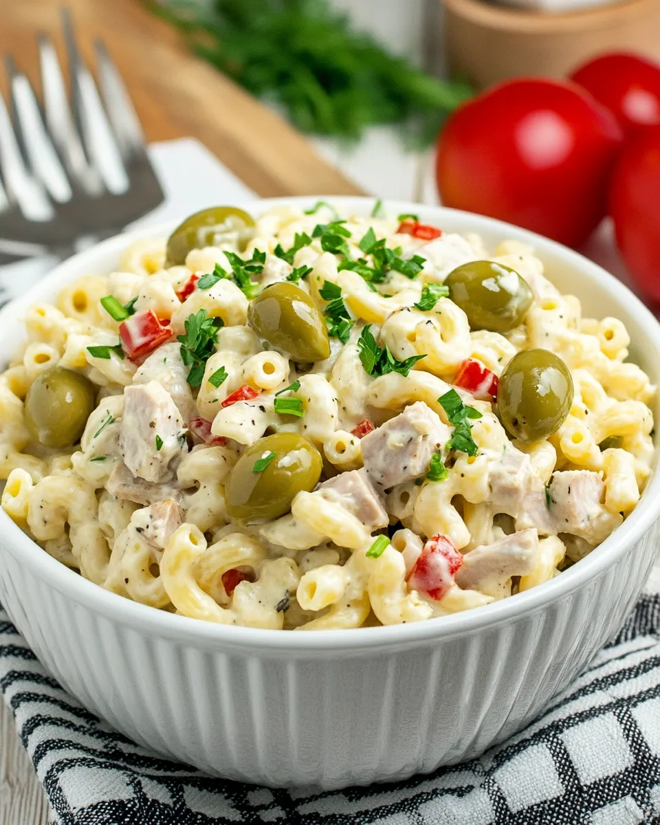 Easy Tuna Macaroni Salad with Green Olives recipe image