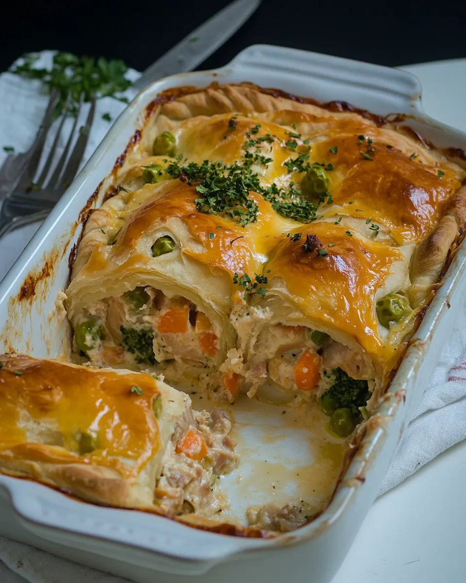 Classic Tuna Stuffed Crescent Roll Casserole image