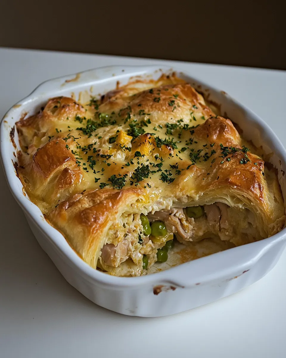 Delicious Tuna Stuffed Crescent Roll Casserole dish photo