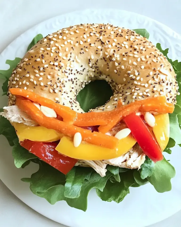 Homemade Turkey Havarti Bagel Sandwich photo