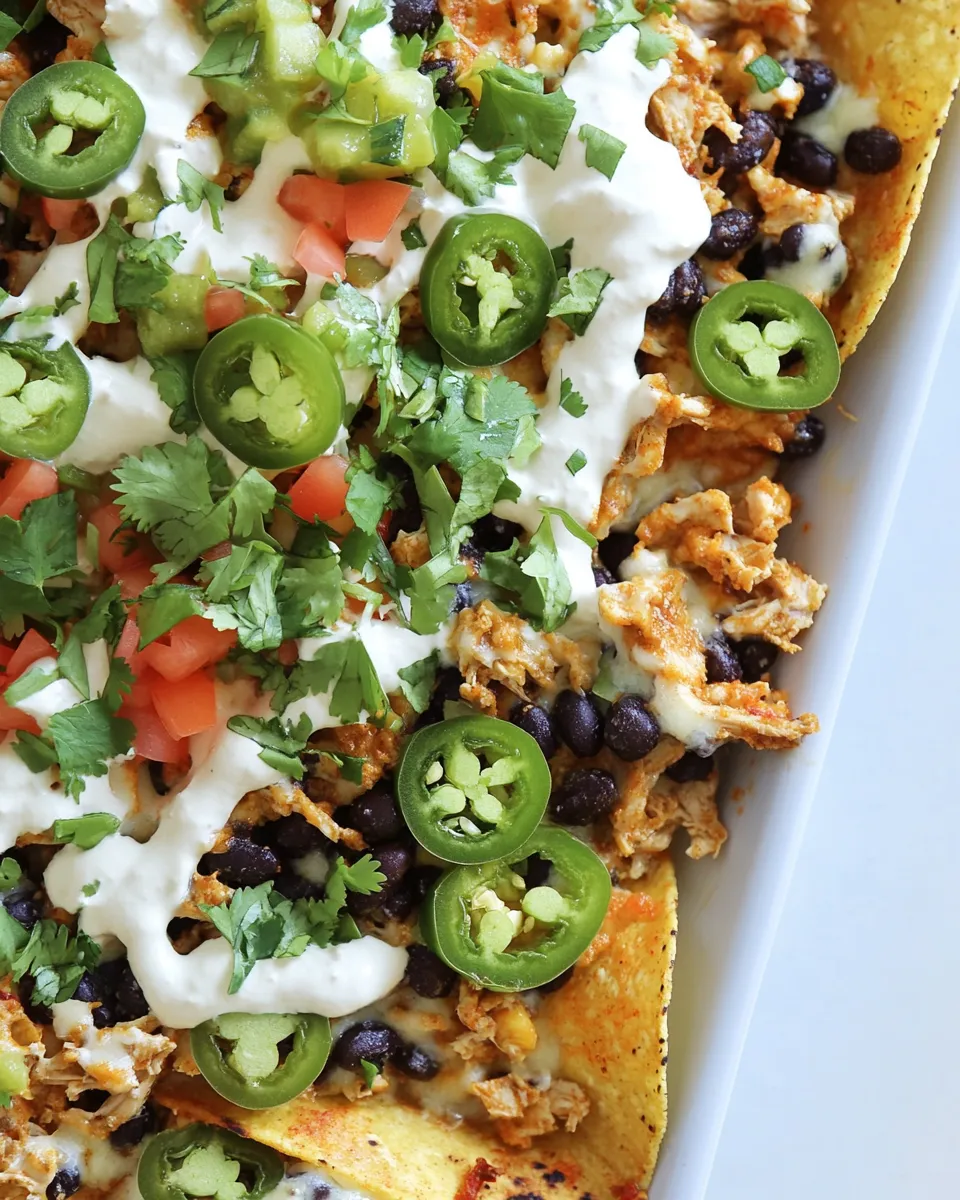 Homemade Turkey and Black Bean Nachos with Creamy Jalapeno Sauce photo