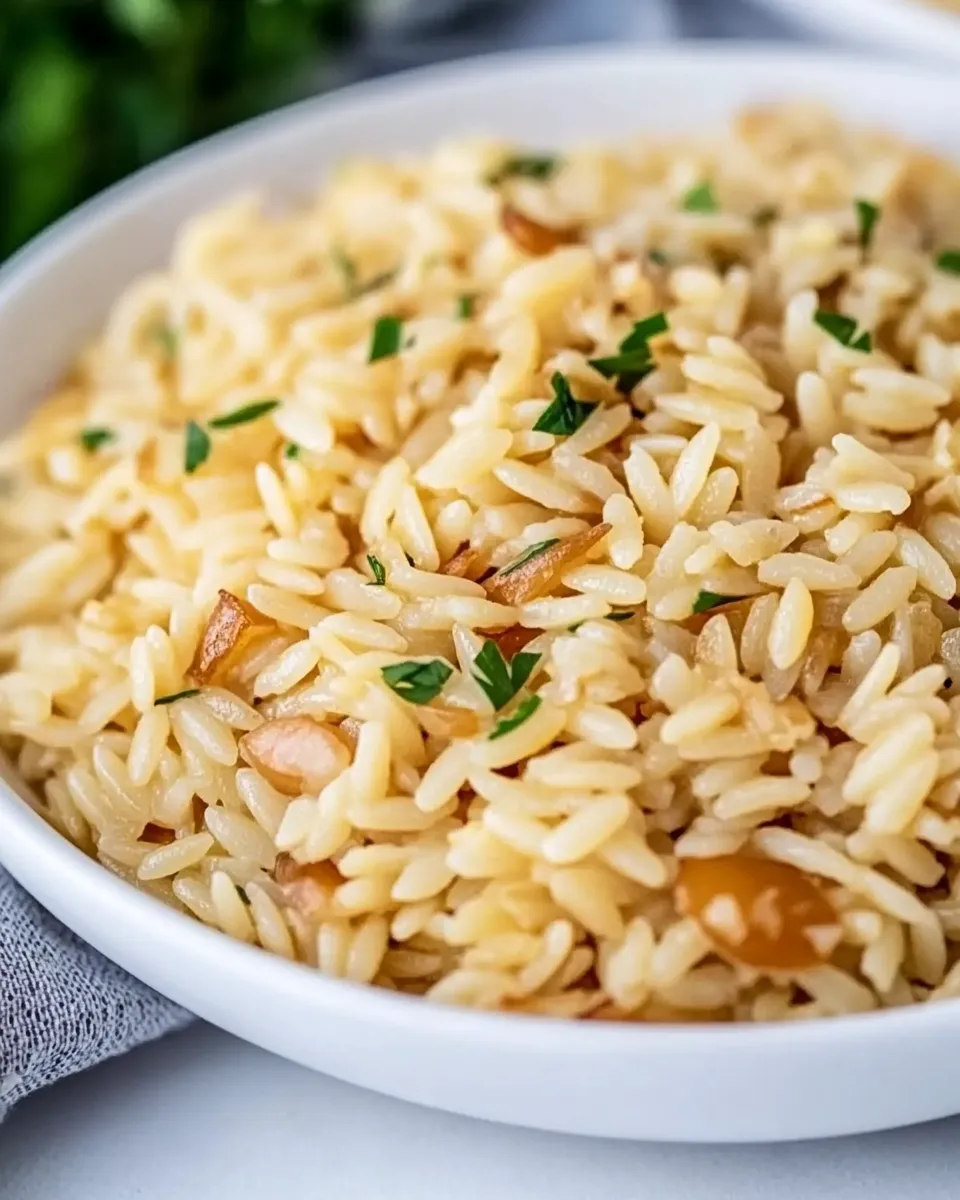 Delicious Turkish Rice Pilaf with Orzo food shot