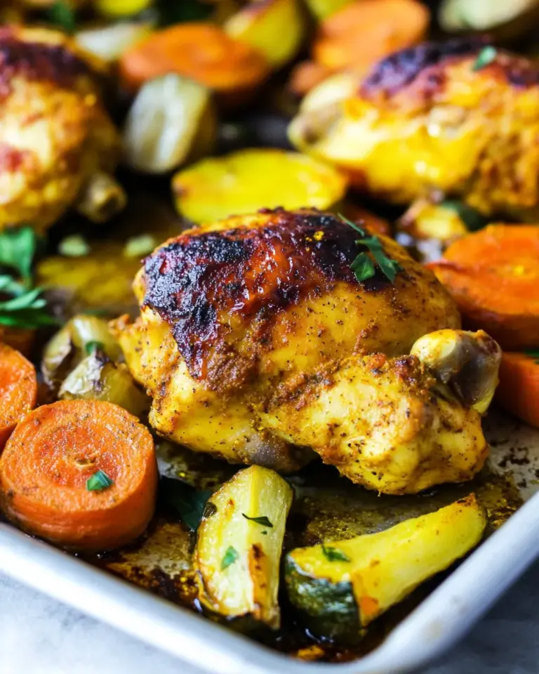 Homemade Turmeric Chicken Sheet Pan Dinner photo
