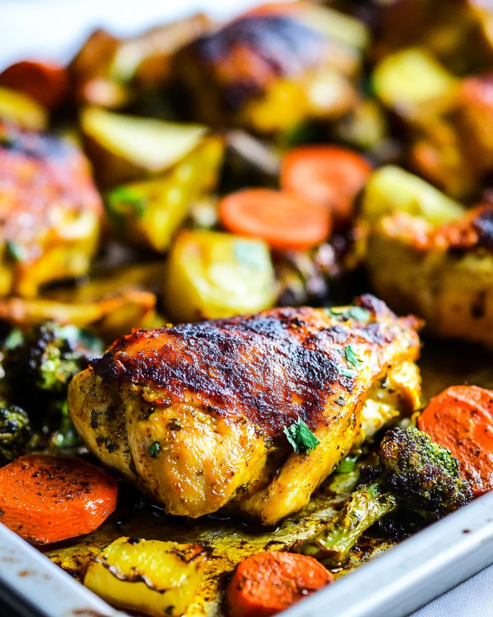 Easy Turmeric Chicken Sheet Pan Dinner recipe image
