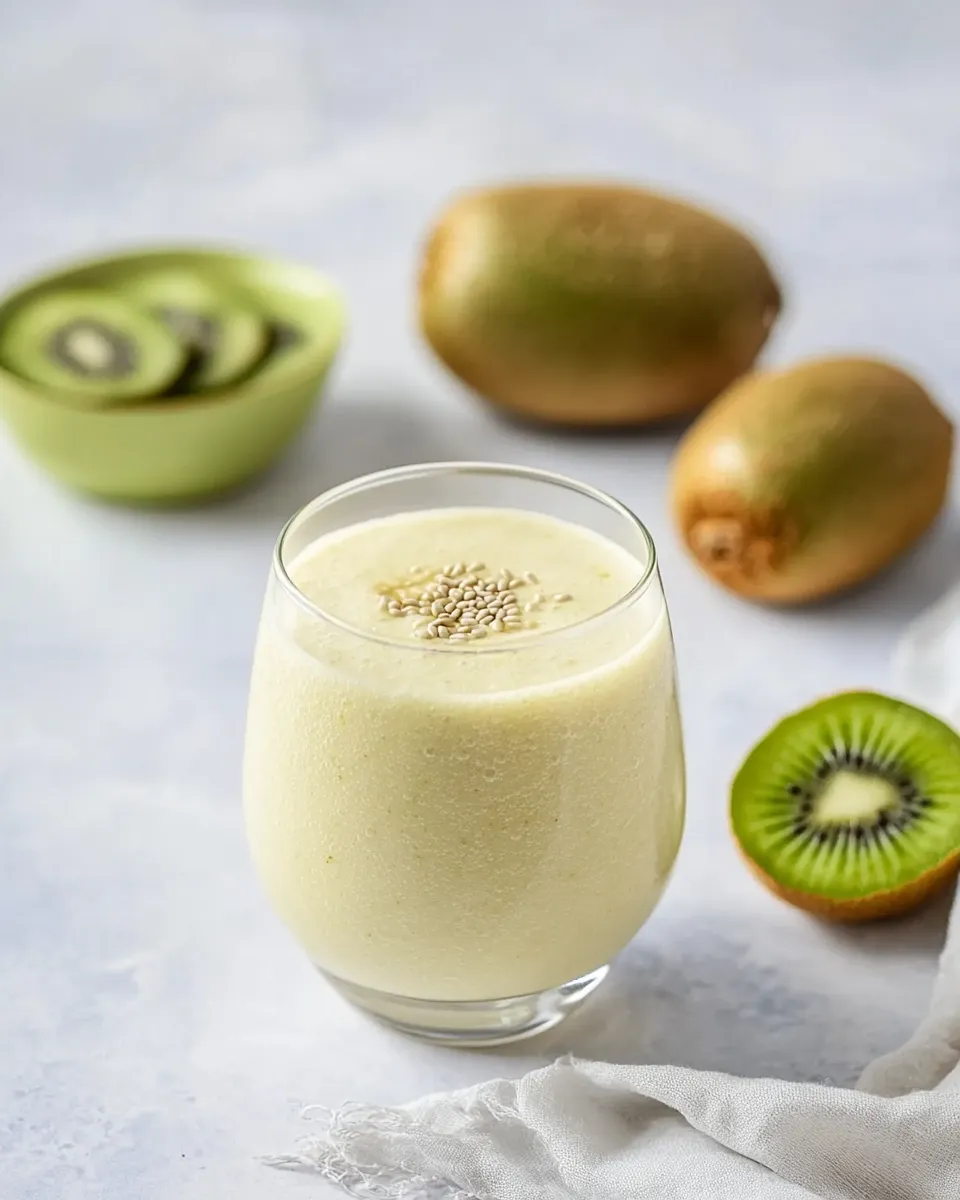Easy Turmeric Kiwi Protein Smoothie recipe image