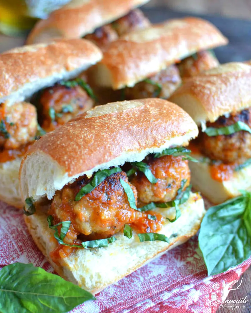 Classic Tuscan Chicken Meatball Sandwiches recipe image