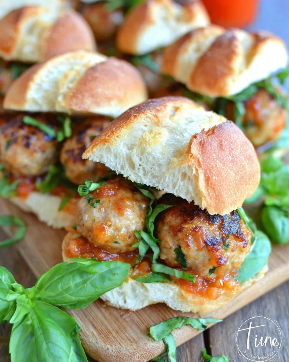 Easy Tuscan Chicken Meatball Sandwiches dish photo