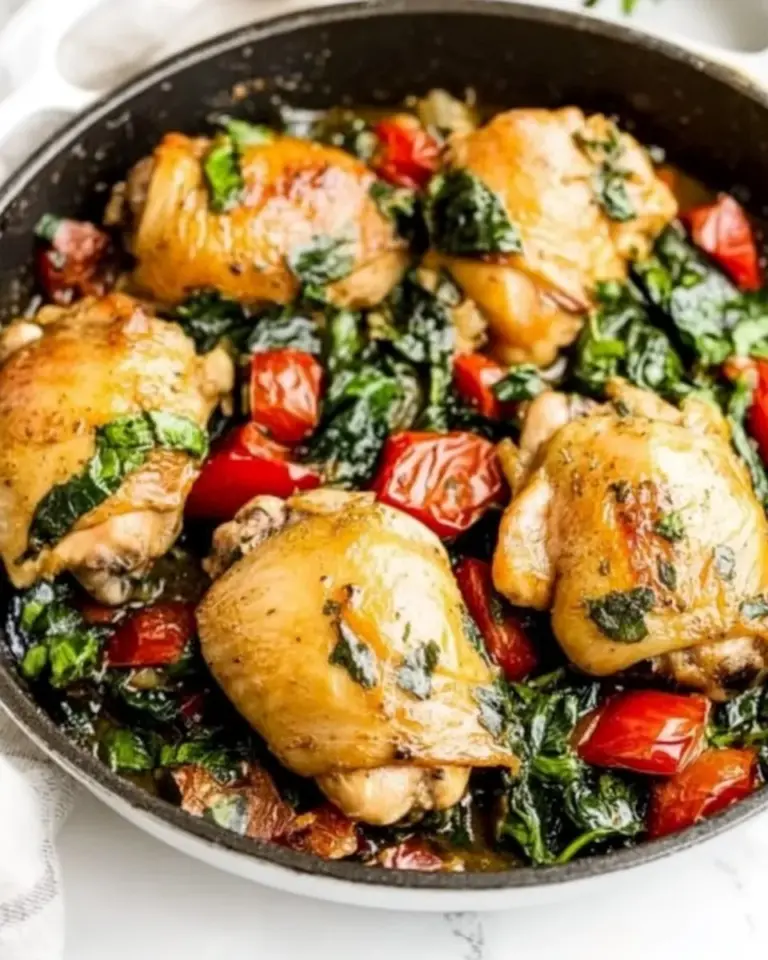 Homemade Tuscan Chicken Thigh Skillet photo