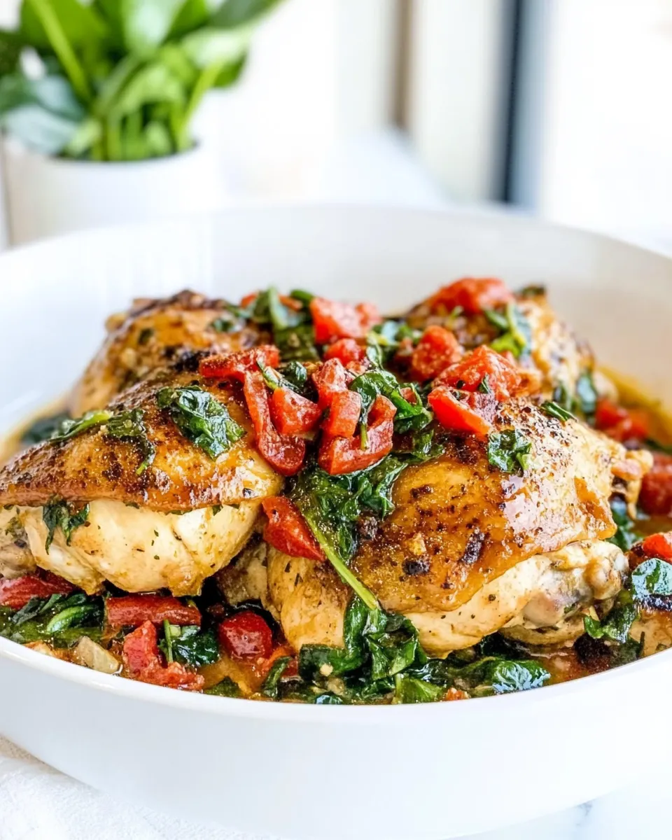 Easy Tuscan Chicken Thigh Skillet recipe photo