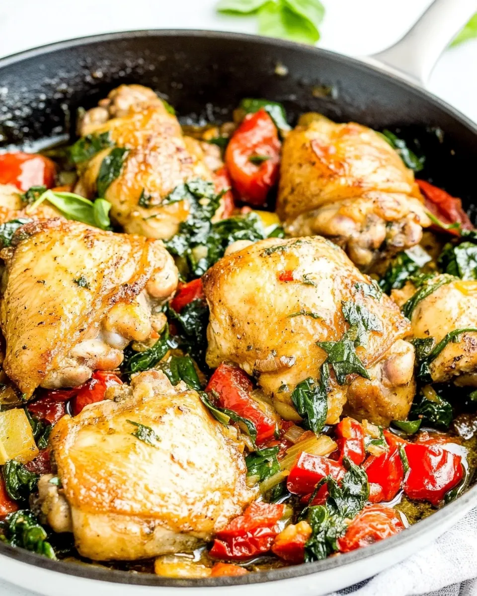 Delicious Tuscan Chicken Thigh Skillet dish photo