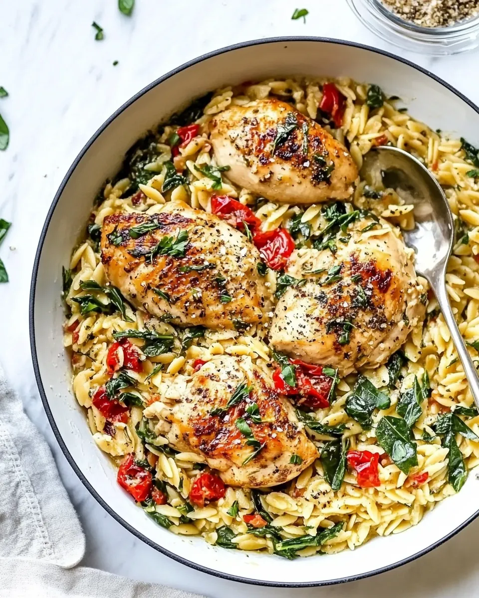 Homemade Tuscan Chicken and Orzo photo