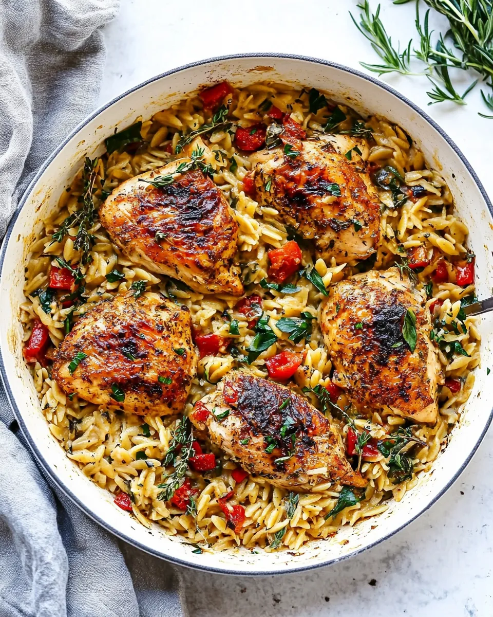 Classic Tuscan Chicken and Orzo image