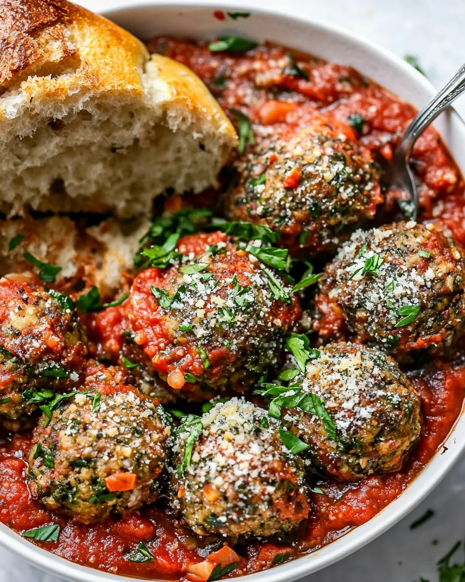 Classic Vegan Mushroom Meatballs & Garlic Bread image