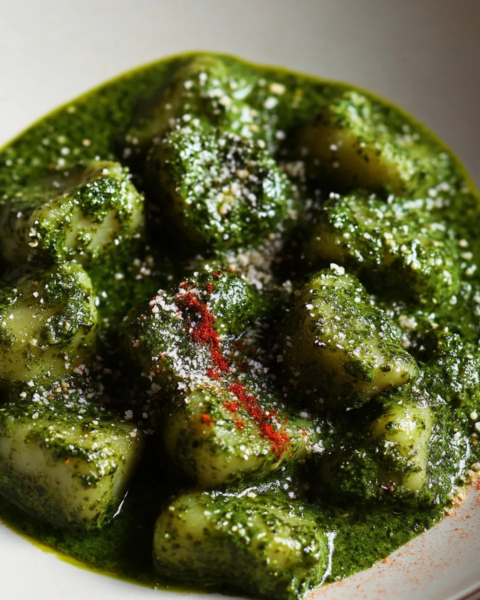 easy Vegan Potato Gnocchi with Kale Sauce recipe photo