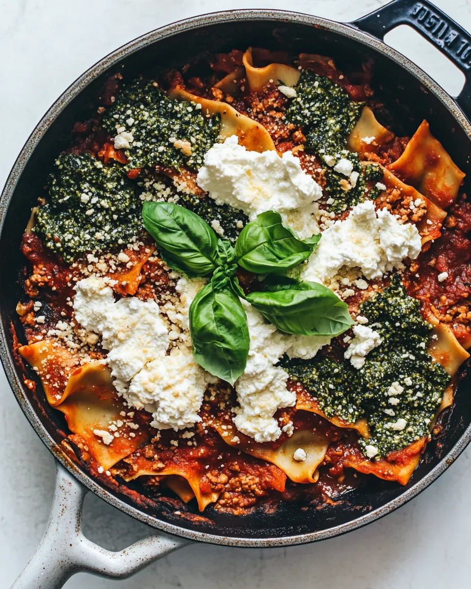 classic Vegan Skillet Lasagna with Homemade Almond Ricotta image